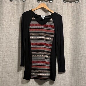 Arianne Black and Red Long Sleeve Top